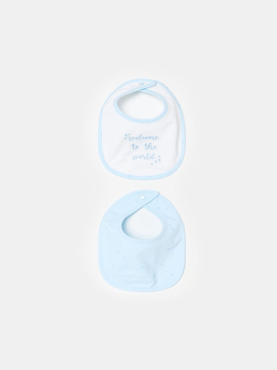 Two-pack bibs with stars print and embroidery_0