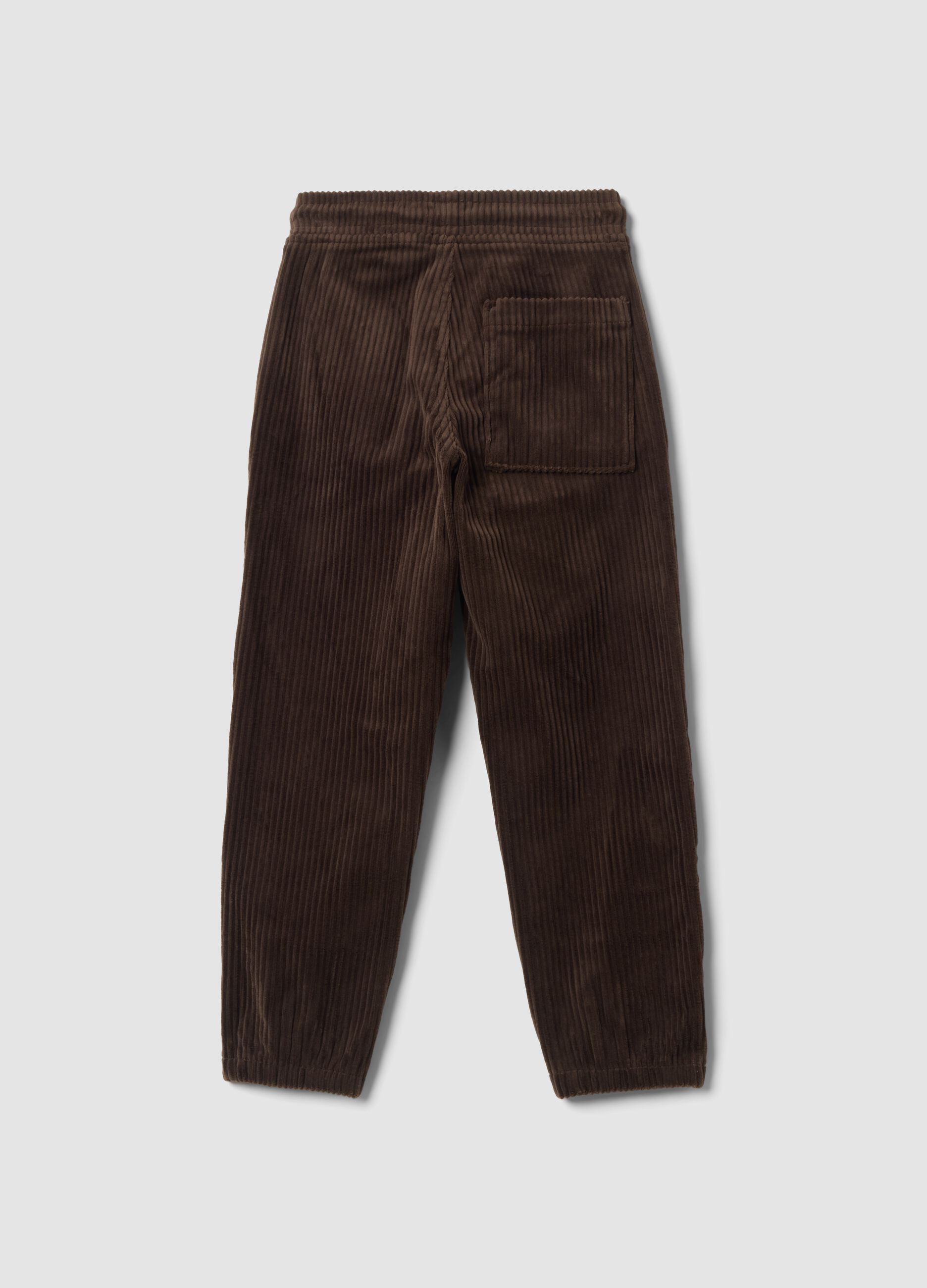 Brown corduroy comfort-fit trousers