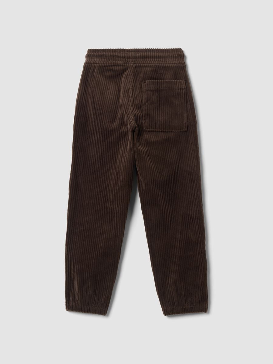Brown corduroy comfort-fit trousers_1