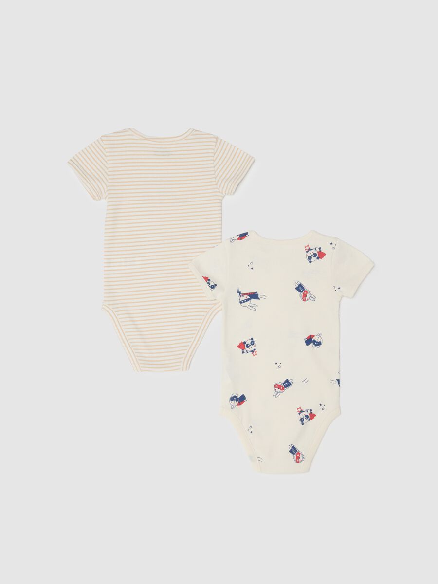 Multicolour pure cotton superhero baby bodysuit twin pack_1