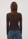 Brown ribbed viscose-blend top with high neck_3