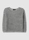 Maglione grigio in misto cotone con trama a rete_4