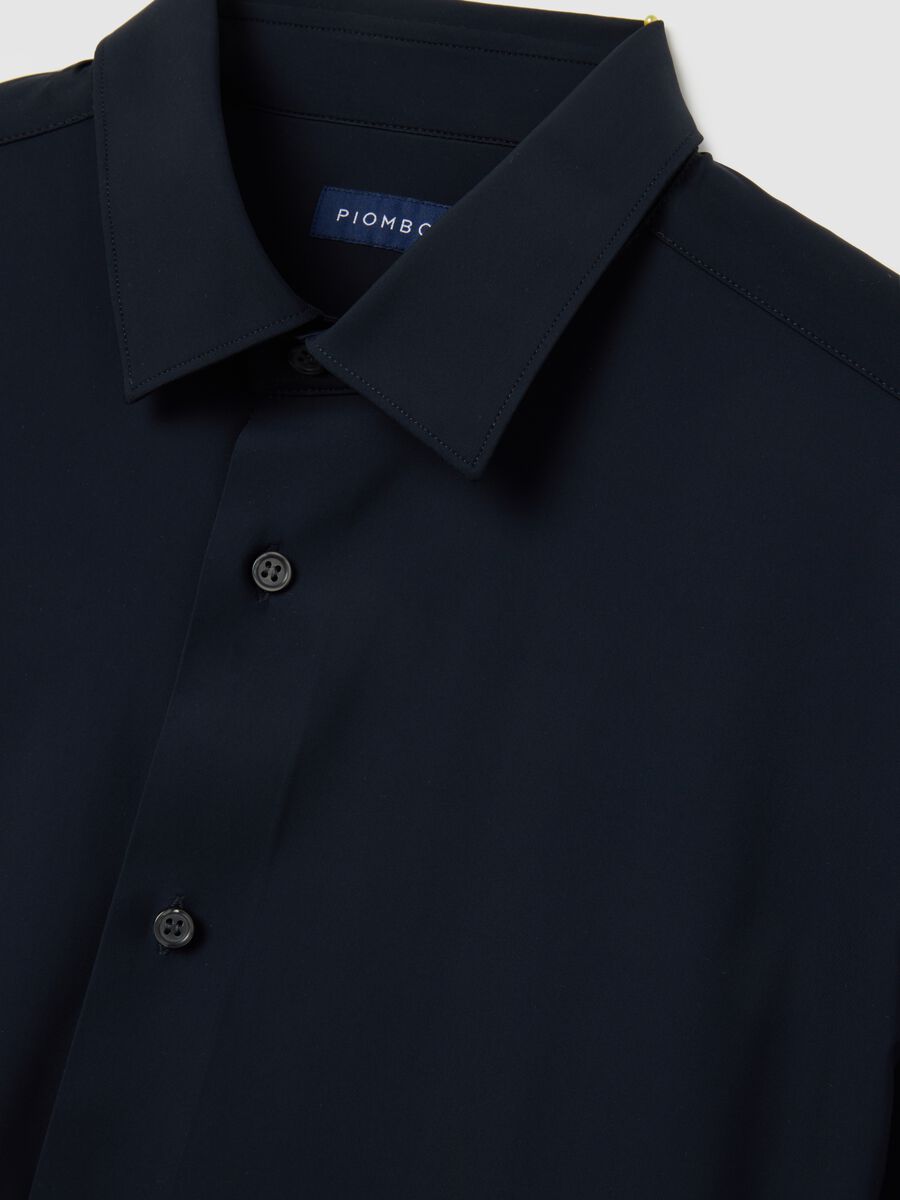 Slim fit black stretch fabric shirt_6