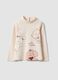 Beiges Shirt aus reiner Bio-Baumwolle mit Rundhalsausschnitt_0
