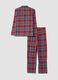 Red and navy organic cotton pyjamas with collar, regular fit_2