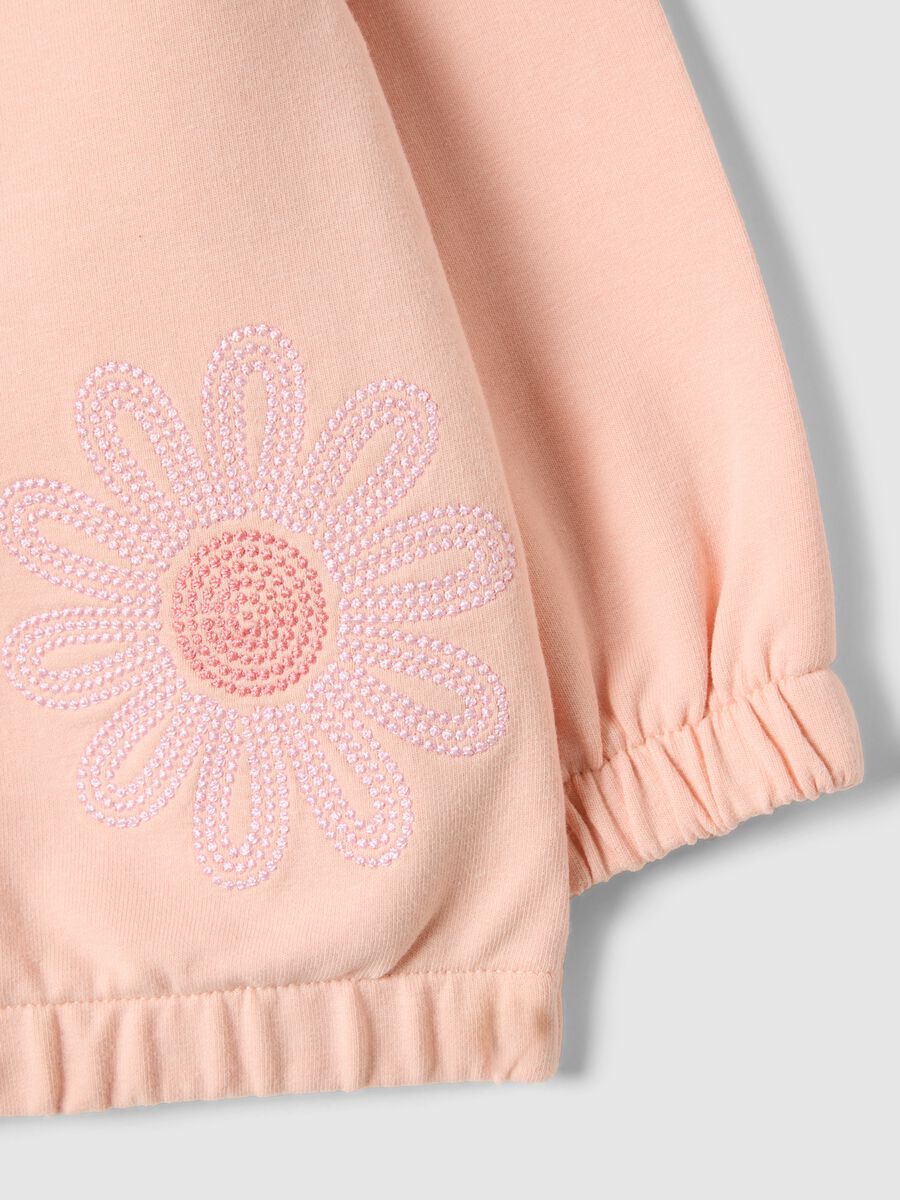 Rosa Sweatshirt aus elastischer Baumwolle f&uuml;r M&auml;dchen im Regular Fit mit Blumen_2