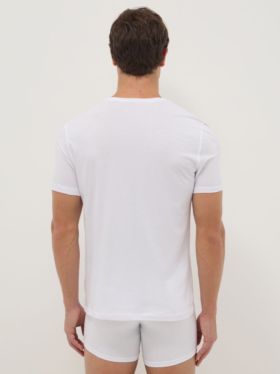 White crew neck t-shirt twin pack in pure cotton regular fit_2