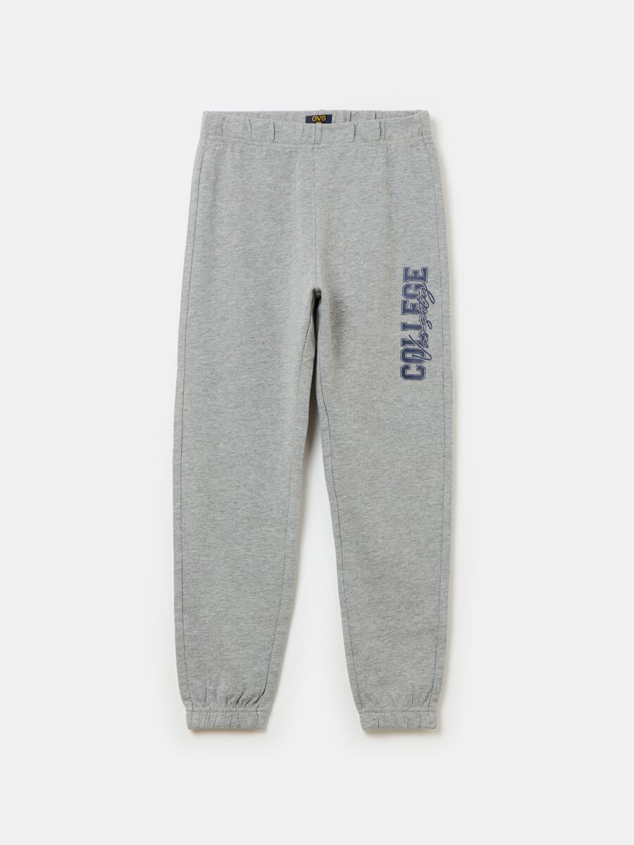 Joggers with elasticated edging and print_0