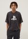 Boys' oversized fit grey pure cotton t-shirt with print_0