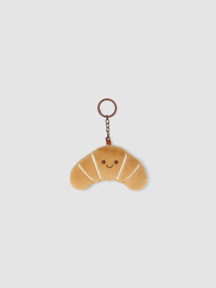 Brown croissant-shaped keyring_0