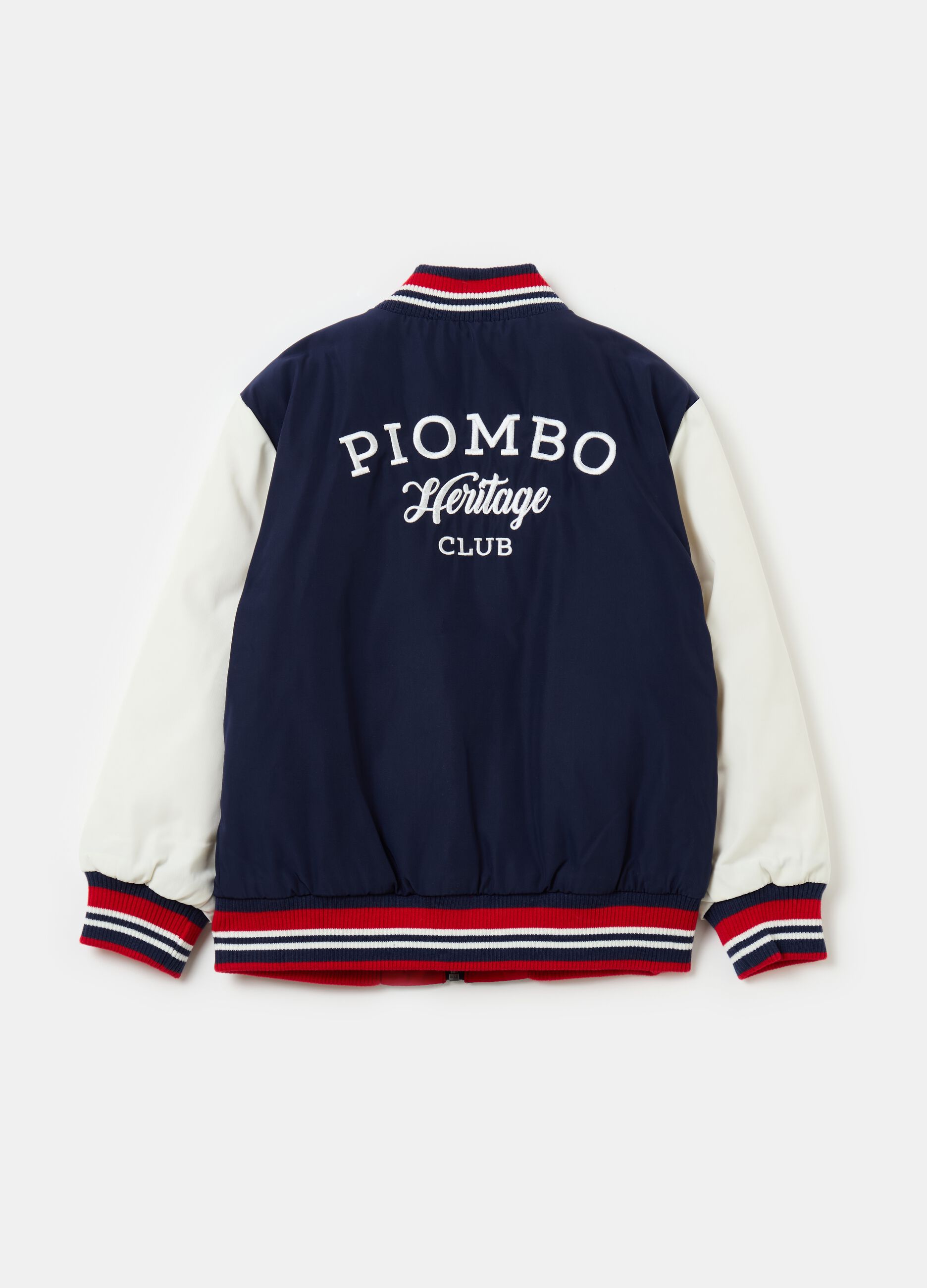 Varsity bomber jacket with lettering embroidery