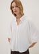 White regular-fit blouse with wide sleeves and mandarin collar_0