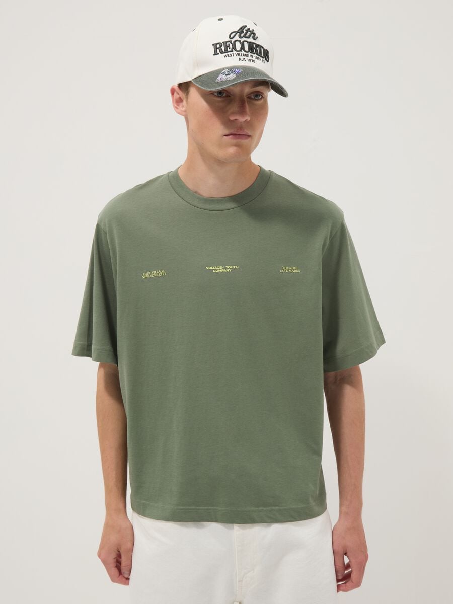 Green pure cotton short-sleeve T-shirt_1