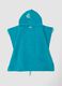 Blue organic cotton hooded poncho_0