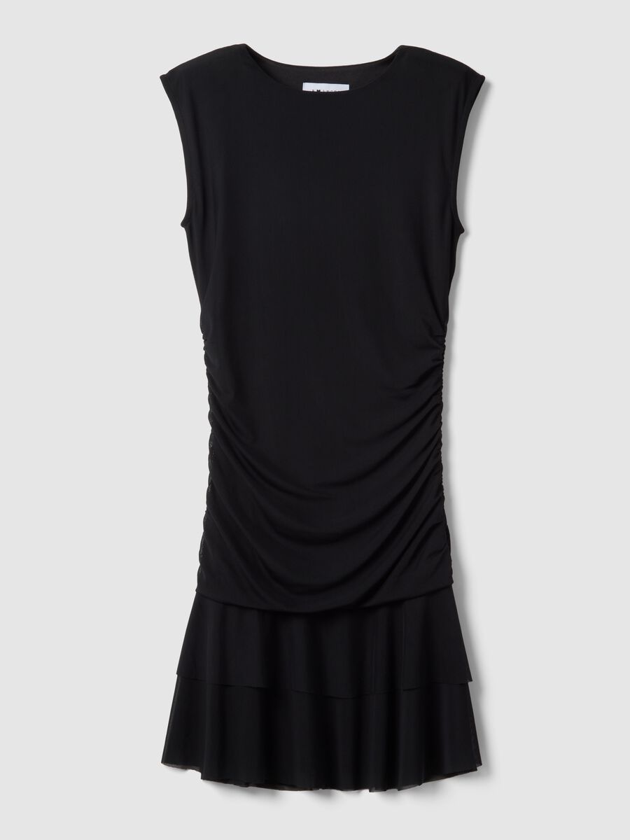 Schwarzes &auml;rmelloses Kleid mit regul&auml;rer Passform_5