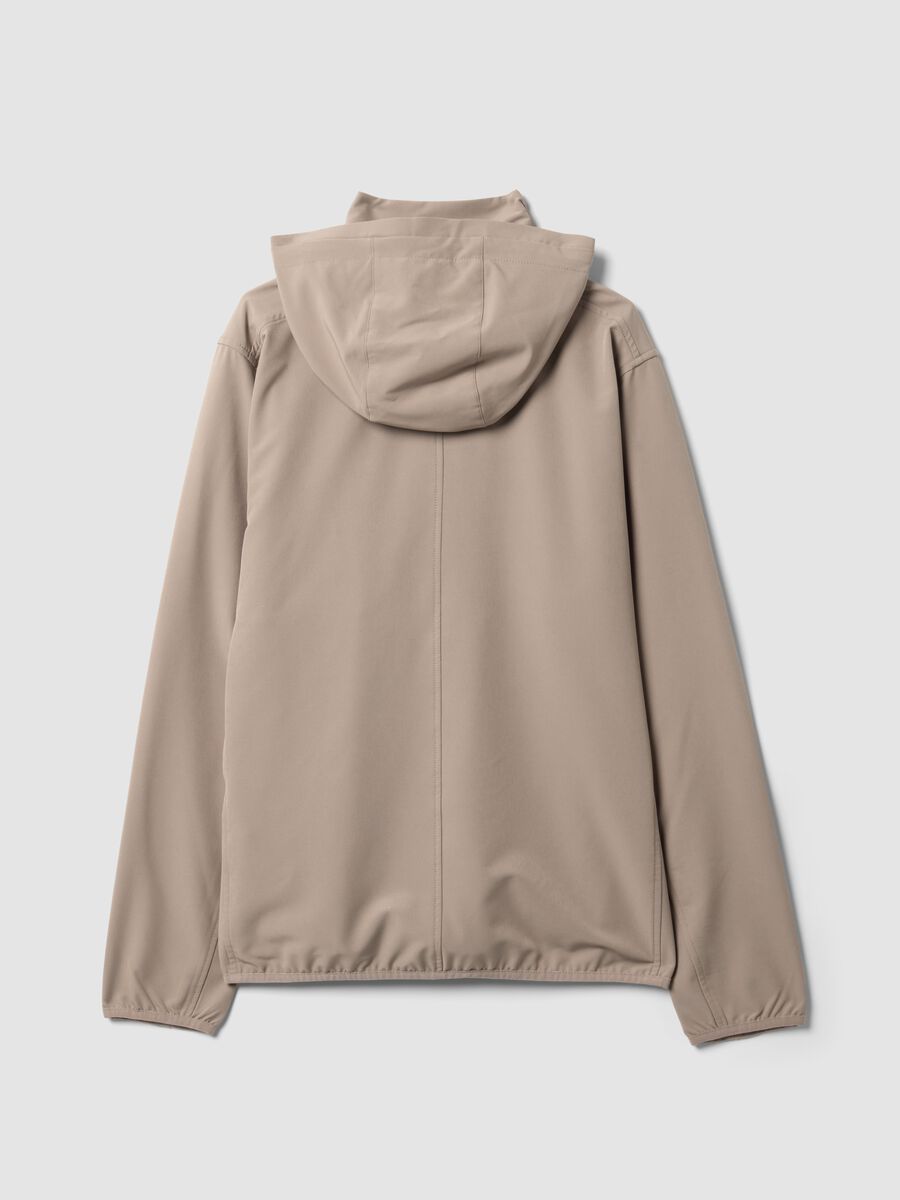 Beige hooded jacket in stretch fabric, regular fit_6