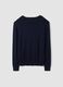 Maglia blu in misto viscosa con scollo a V regular fit_2