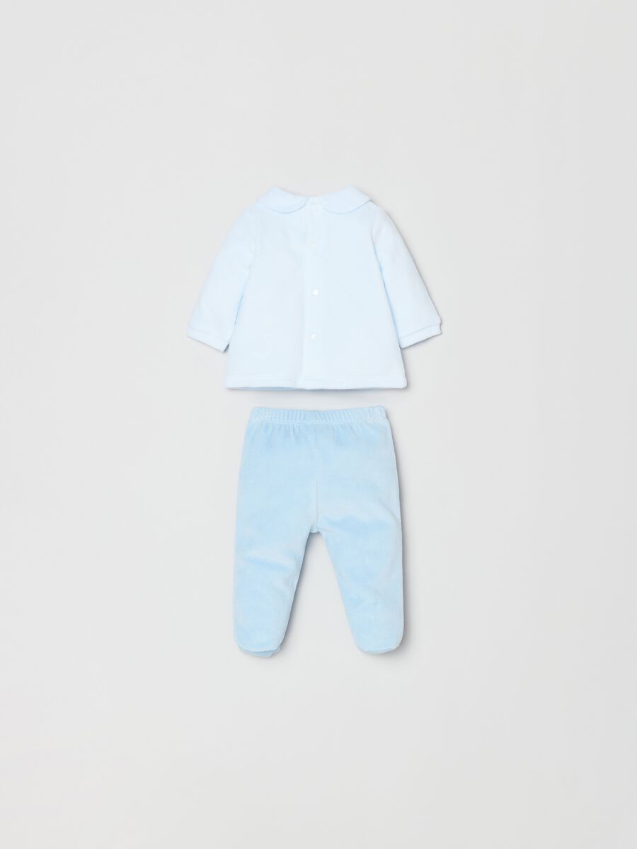 Embroidered T-shirt and baby leggings set_1