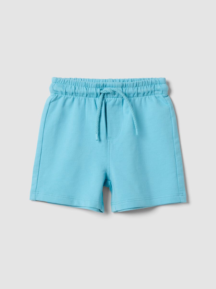 Blue pure cotton regular fit shorts for boy_0