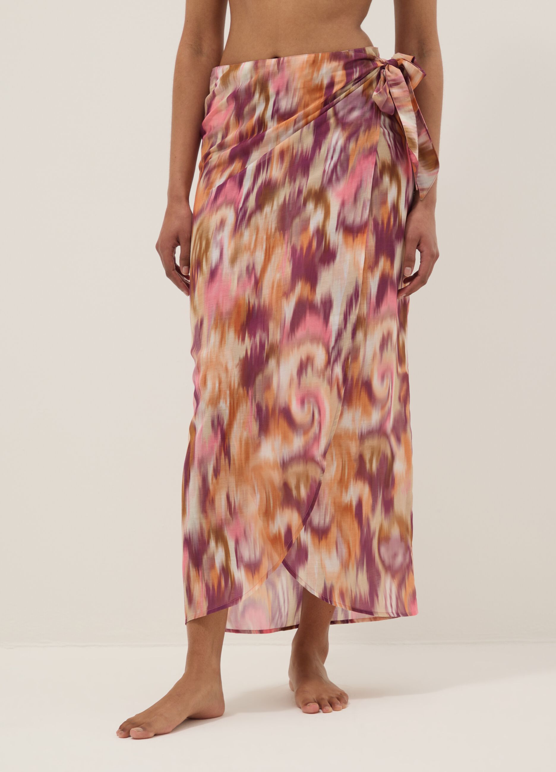 Long multicolour patterned sarong