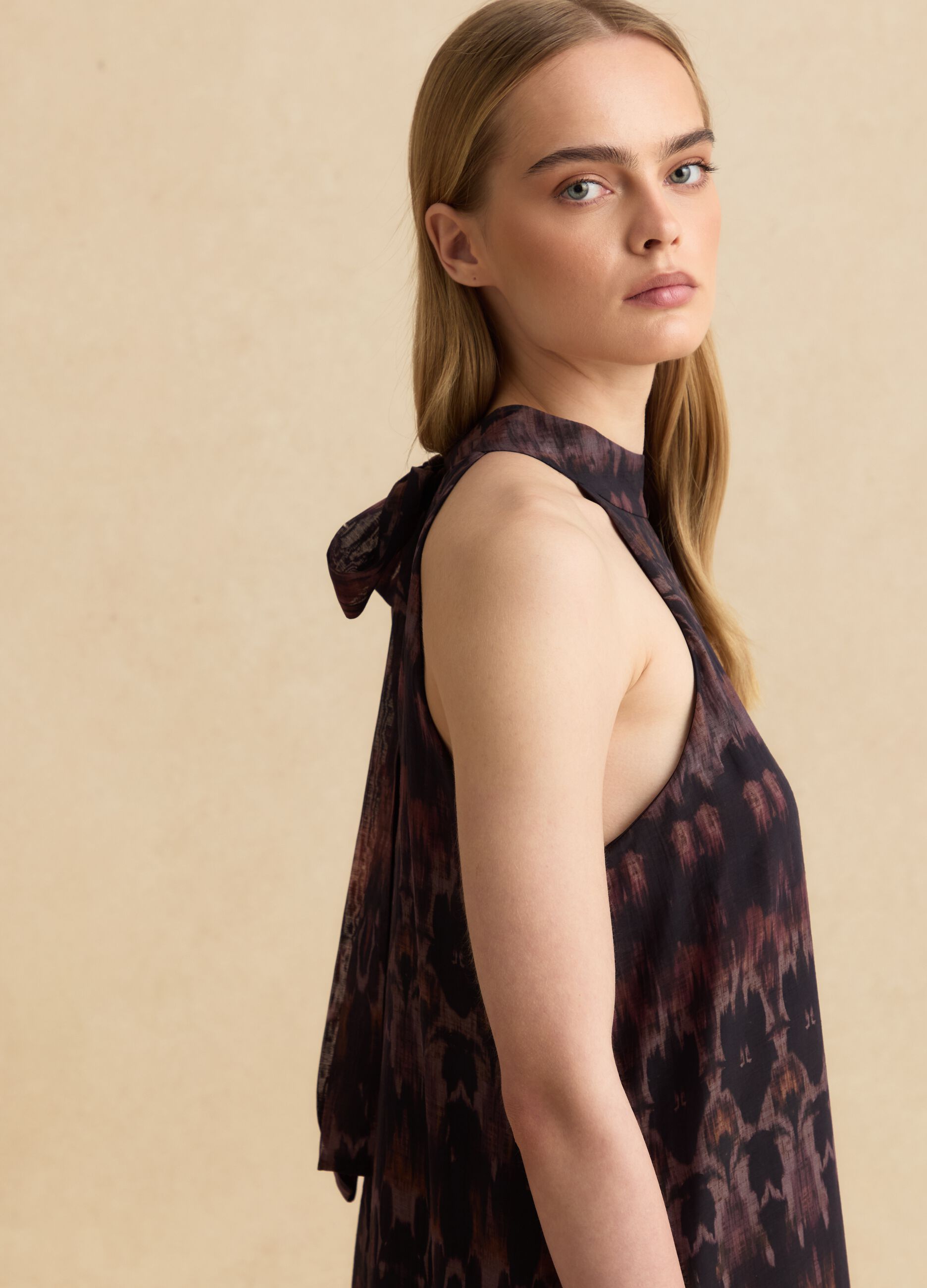 Purple maxi dress in lyocell blend