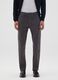 Grey stretch cotton regular fit trousers_1