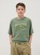Children's green pure cotton oversized fit Milwaukee Bucks T-shirt_0