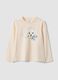 Beige organic cotton crew-neck T-shirt_0
