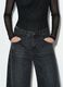 Jeans neri in puro cotone skater fit con strass_2