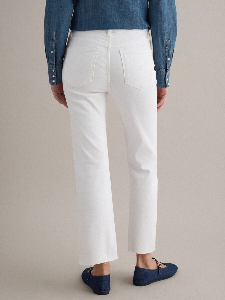 White Stretch Cotton Flare Jeans_2