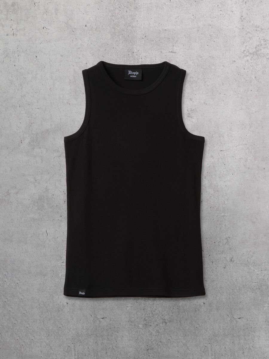 2-Pack Black Stretch Cotton Tank Tops_1