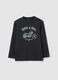 Camisola infantil de algod&atilde;o puro preto corte regular_0