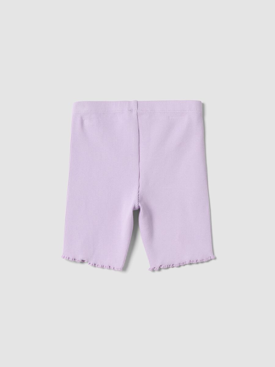 Violette gerippte Shorts aus elastischer Baumwolle f&uuml;r Baby-M&auml;dchen, Regular Fit_1
