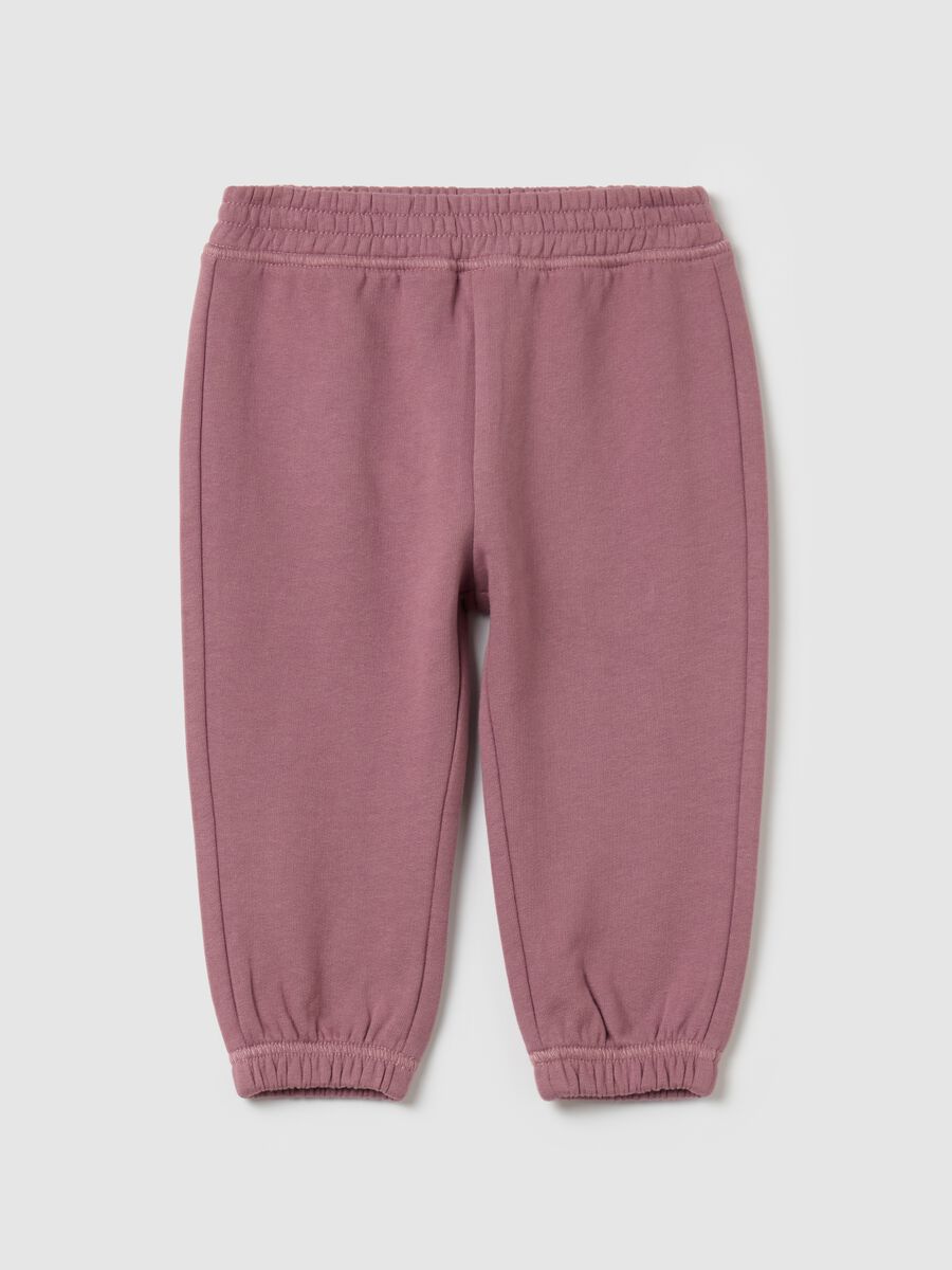 Cotton joggers with elasticated edging_0