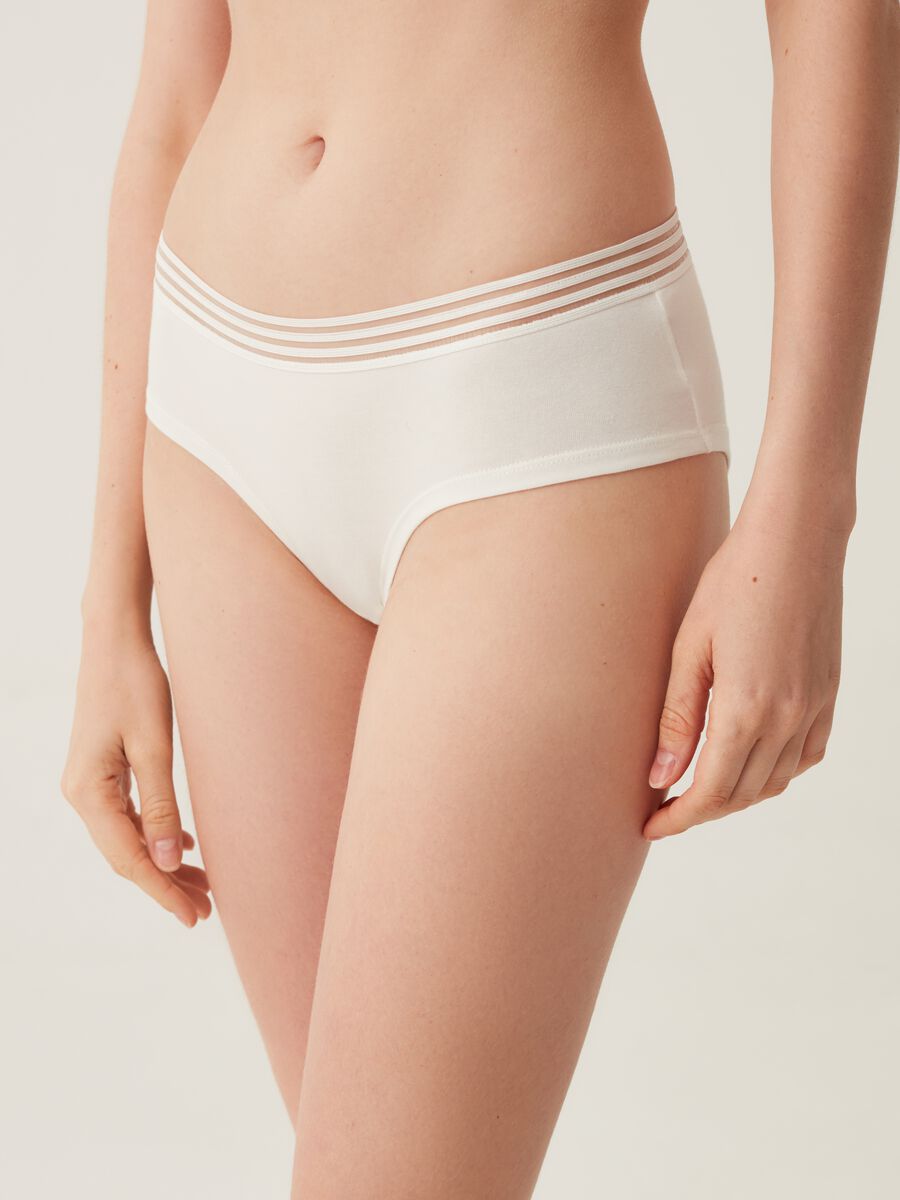 Two-pair pack French knickers with striped trims_2