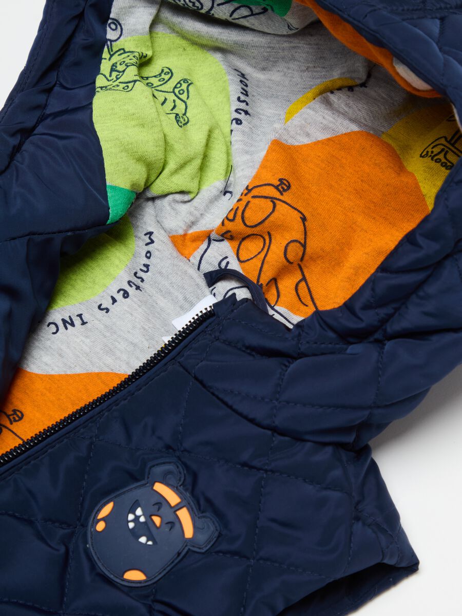 Gilet with hood and Monsters & Co. print_2
