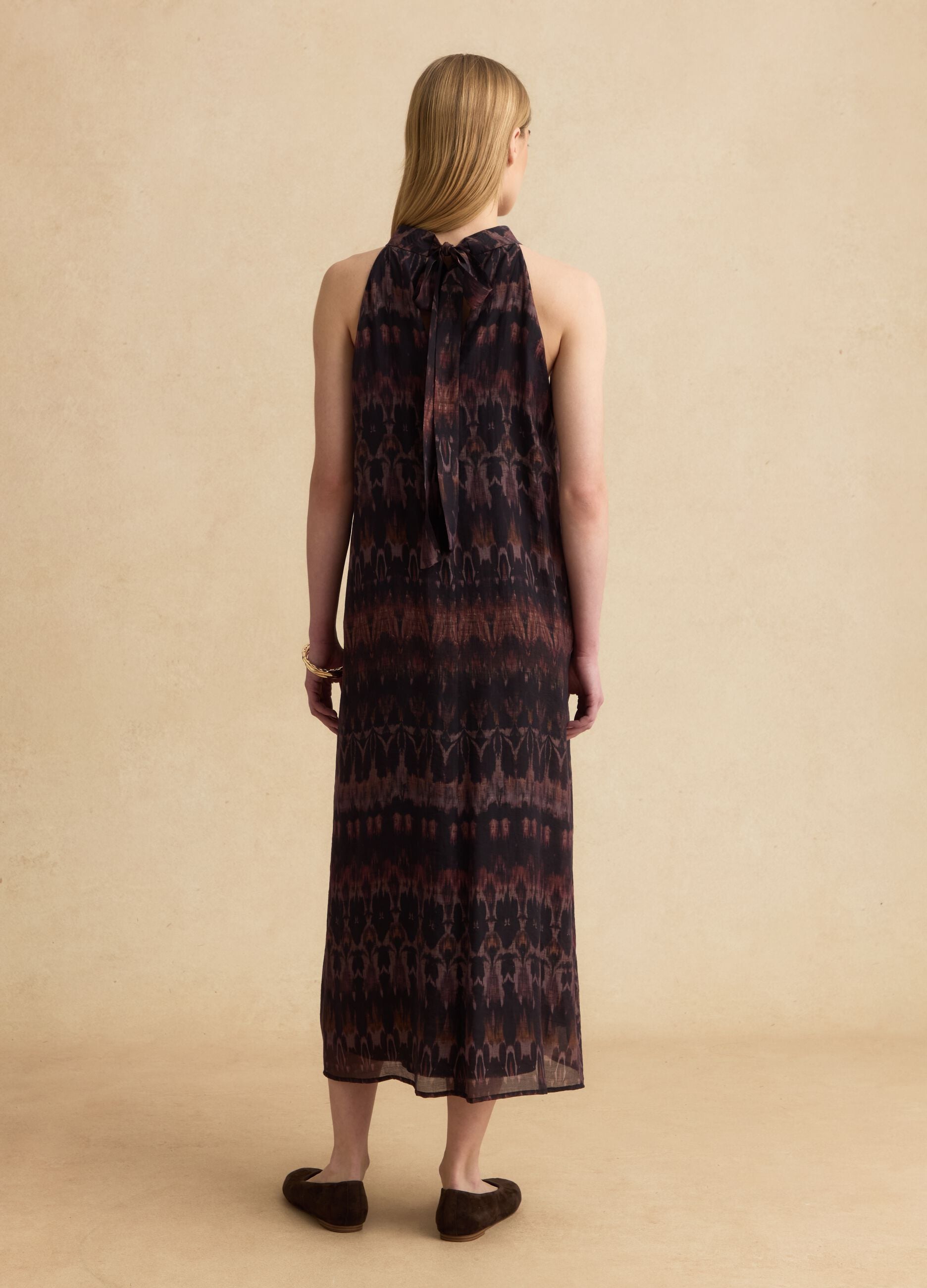 Purple maxi dress in lyocell blend