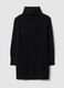 Schwarzes Stretch-Wollkleid mit Rollkragen_0