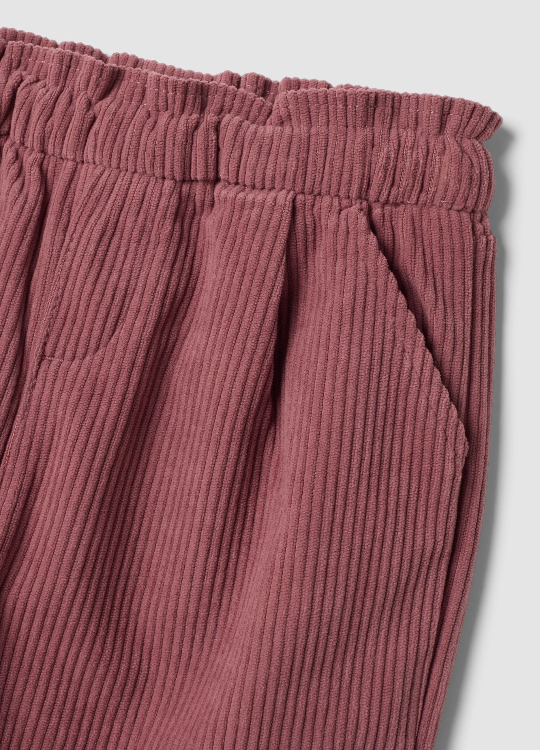 Rosa Cordhose mit elastischem Bund