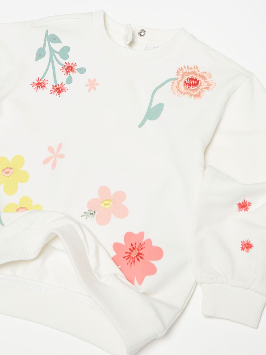 Sweatshirt with floral embroidery and print_2