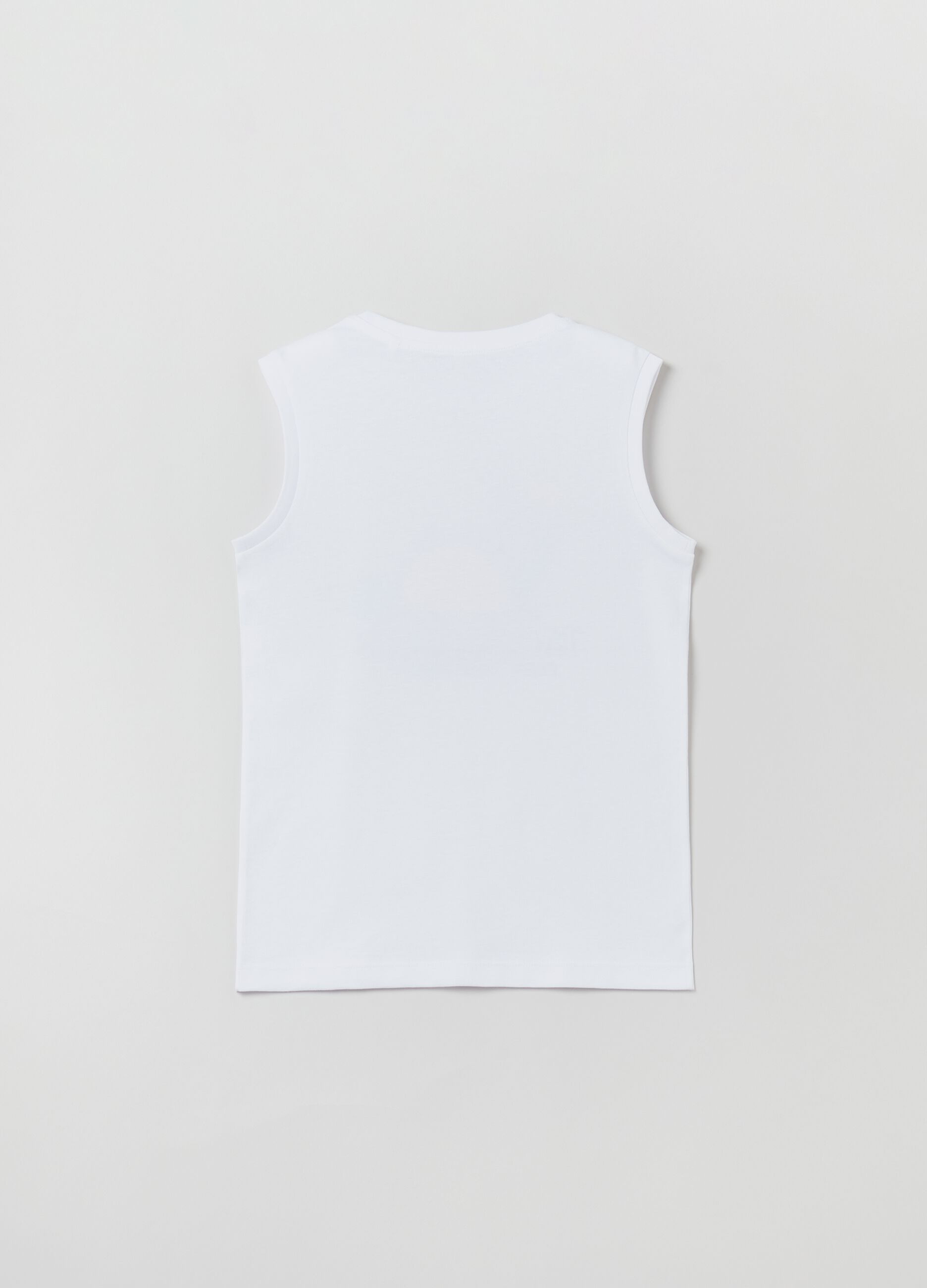 Cotton racerback vest with print