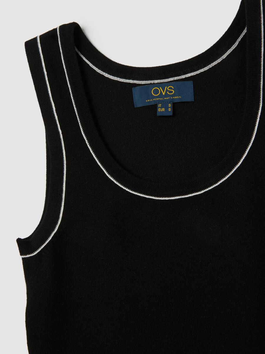 Women's Black Viscose Blend Top Regular Fit_5