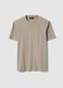 Beige linen-cotton blend regular fit t-shirt_4