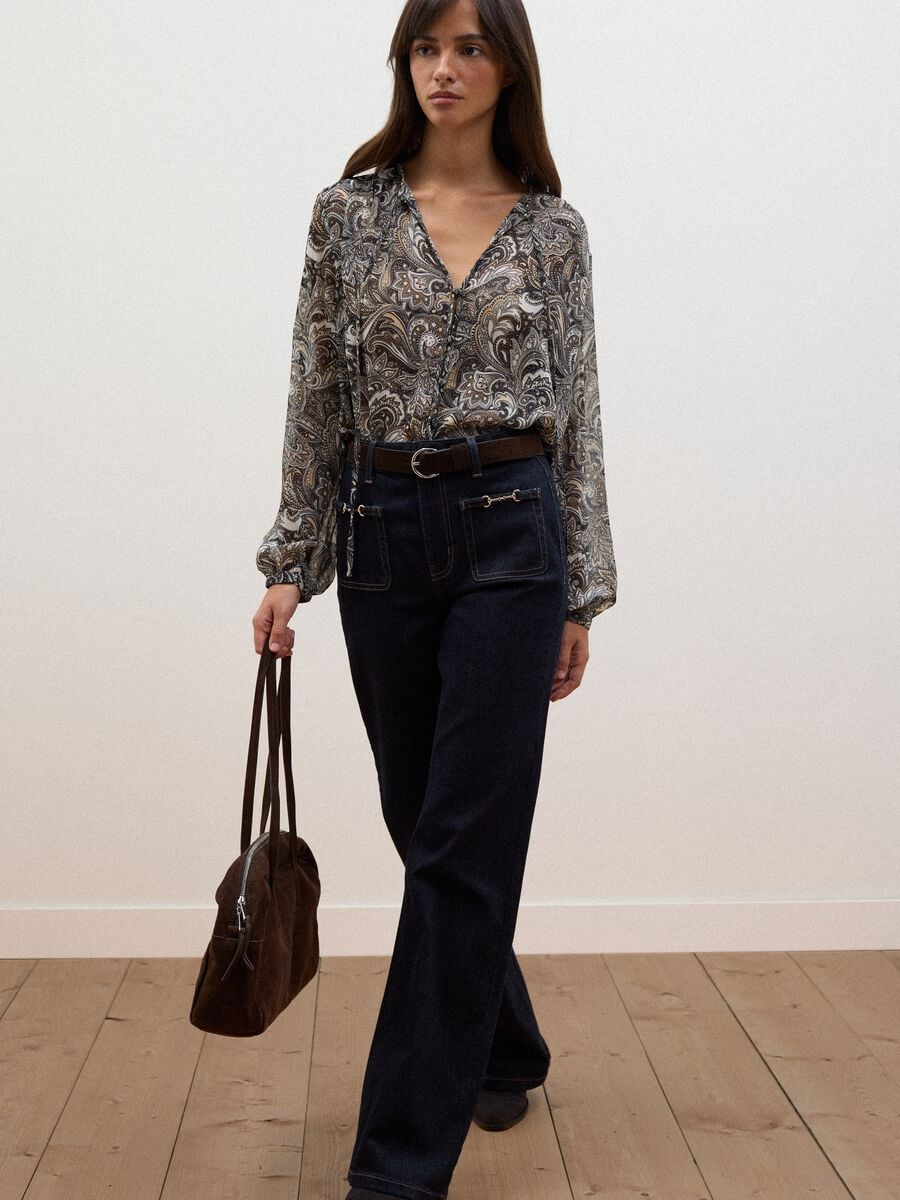 Multicolour paisley-print long-sleeve shirt_0