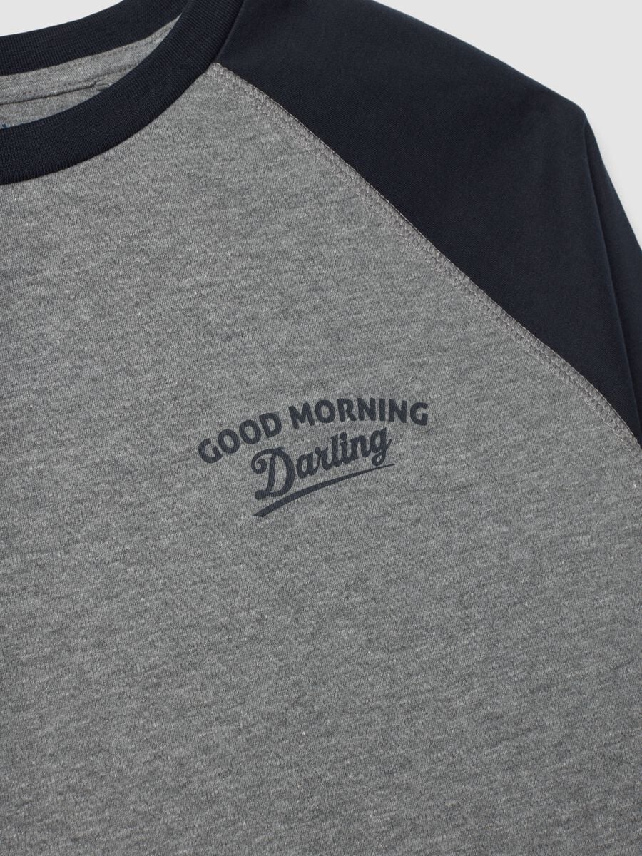 Grey pure organic cotton crew-neck pyjamas_1