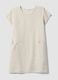 Beige pure linen dress with patch pockets, regular fit_4