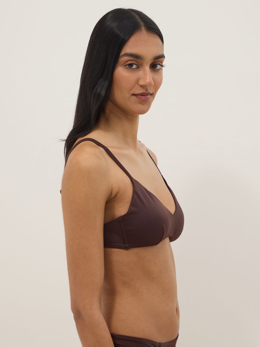 Braunes Triangel-Bikini-Top mit herausnehmbarer Polsterung_3