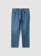 Light blue denim jeans in cotton-viscose blend, regular fit_0