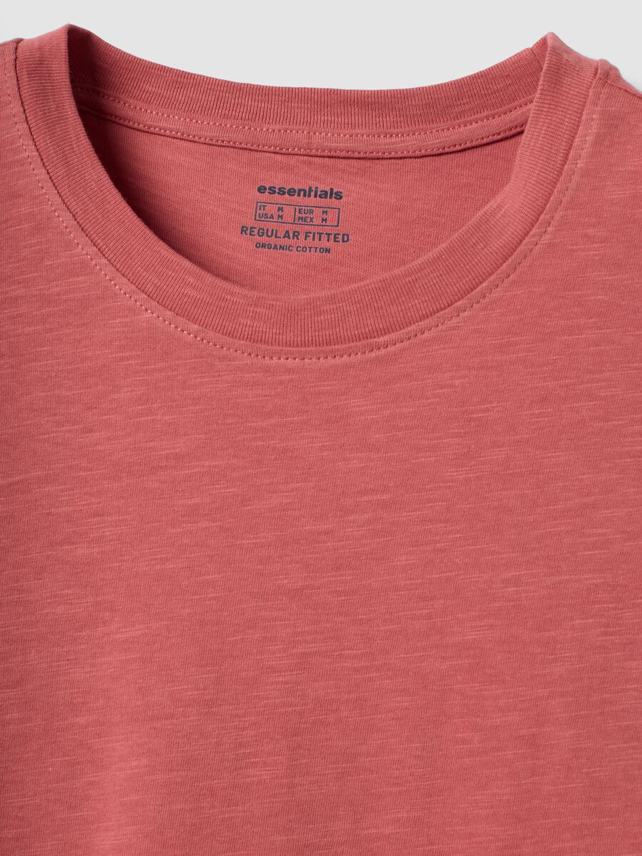 Pink pure cotton regular-fit short-sleeve T-shirt_2