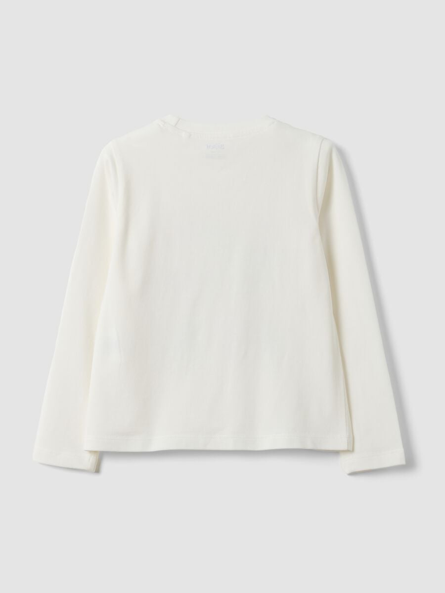 White stretch cotton T-shirt with Lilo & Stitch print, regular fit_1